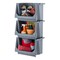 IRIS USA Medium Stackable Storage Bins Open Front, Heavy Duty Garage Organization, Gray 3Pack